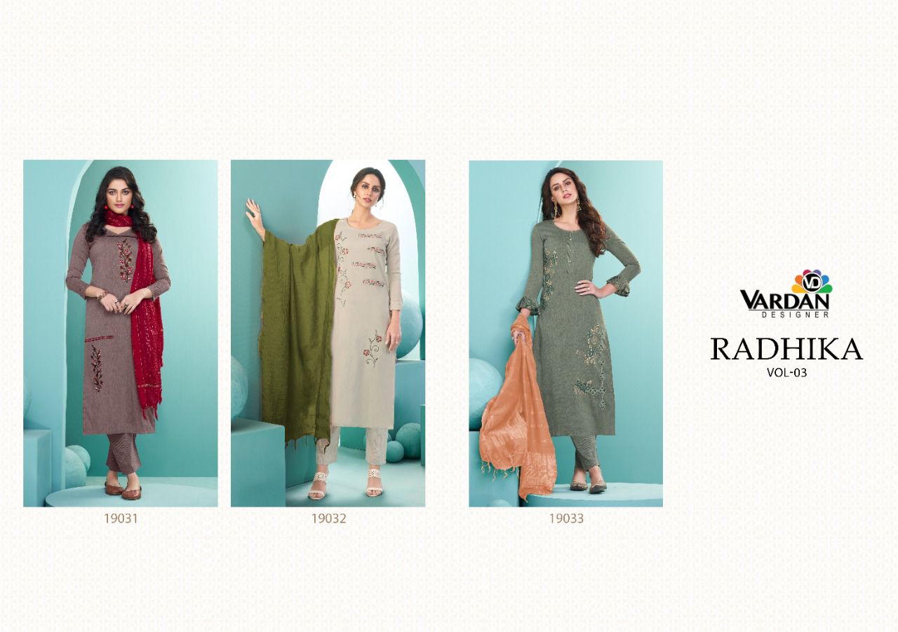 Vardan Radhika Vol 3 Fancy Wear Wholesale Designer Readymade Suits